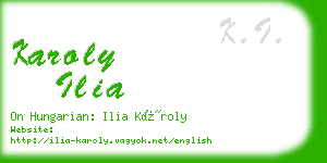 karoly ilia business card